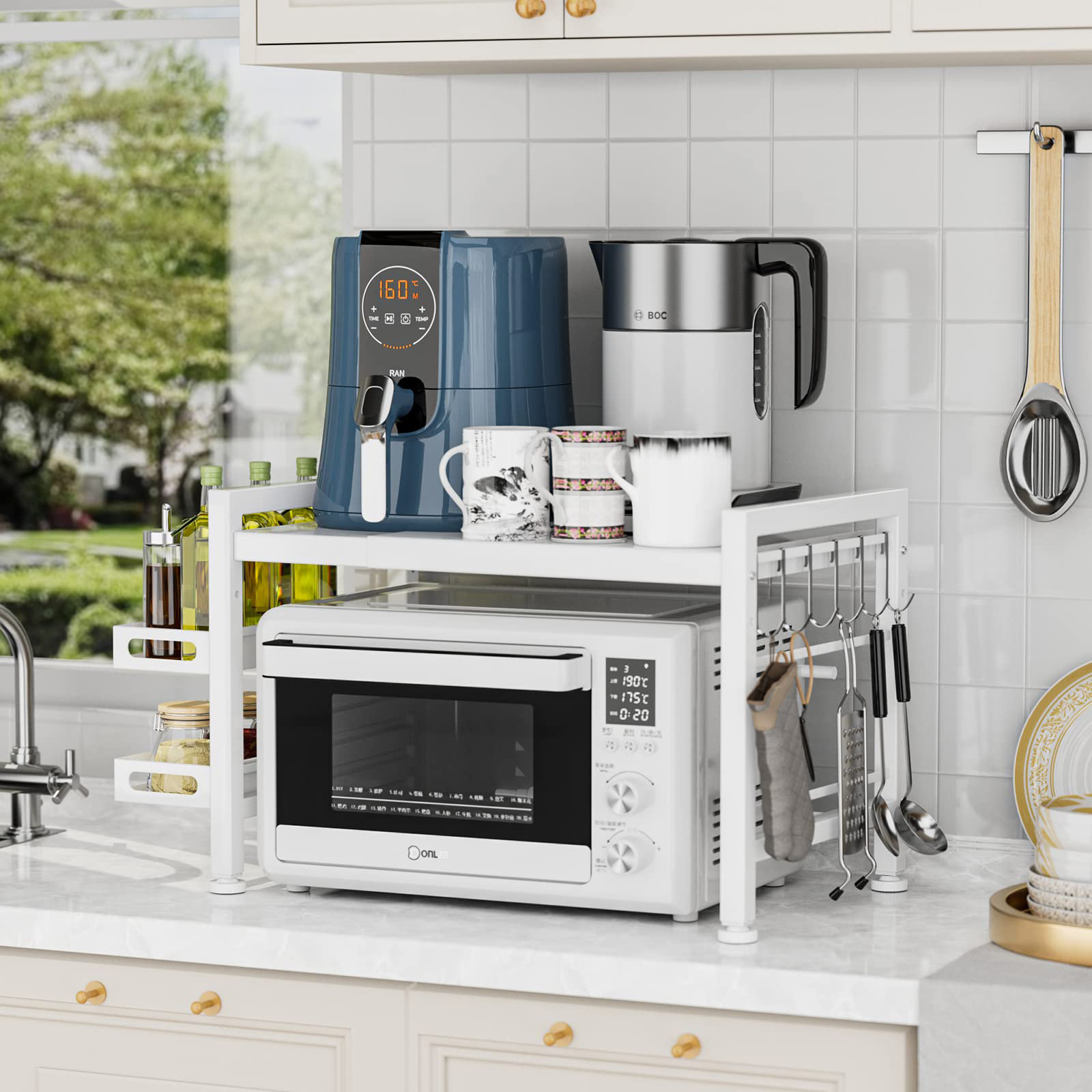 Rebrilliant Over The Microwave Shelf - Adjustable Countertop Microwave